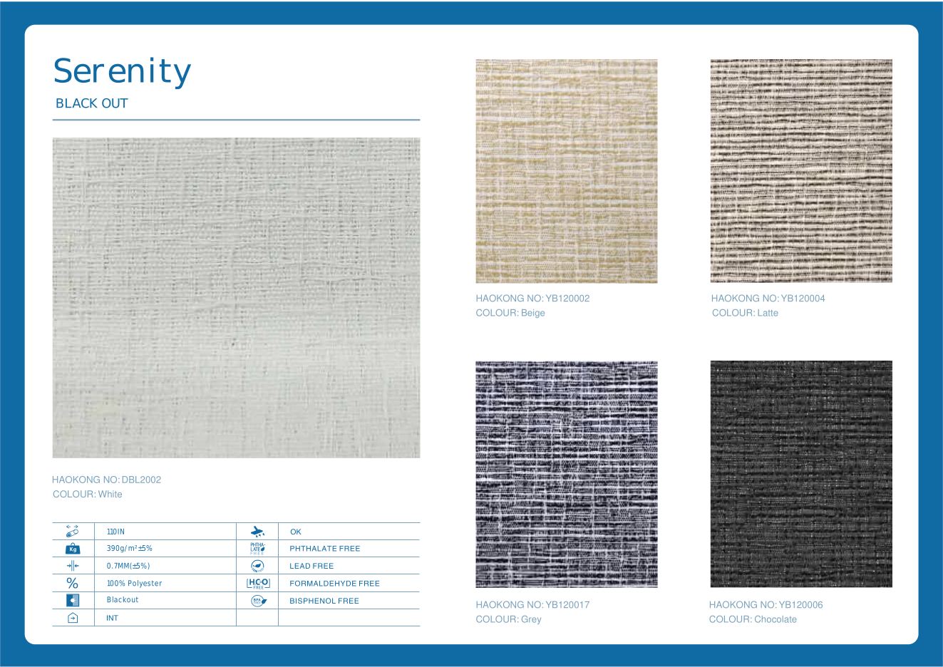 Serenity Blackout Roller supplier fabric sheet