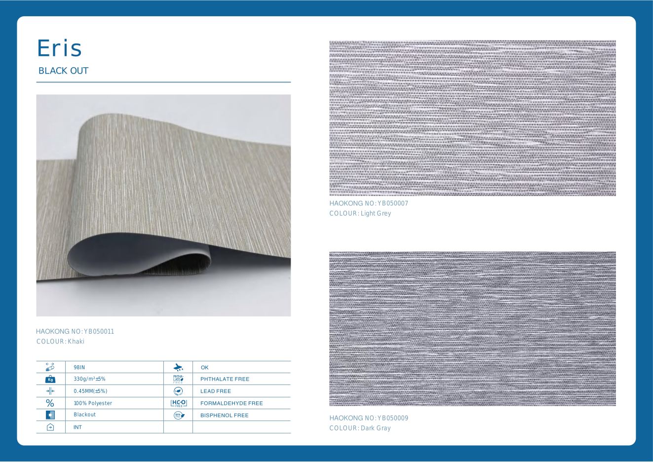 Eris Blackout Roller supplier fabric sheet