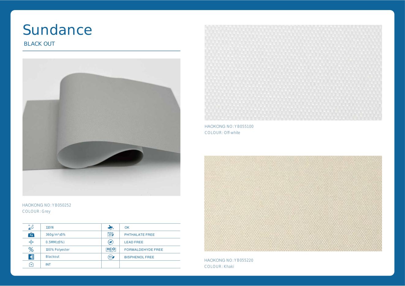 Sundance Blackout Roller supplier fabric sheet