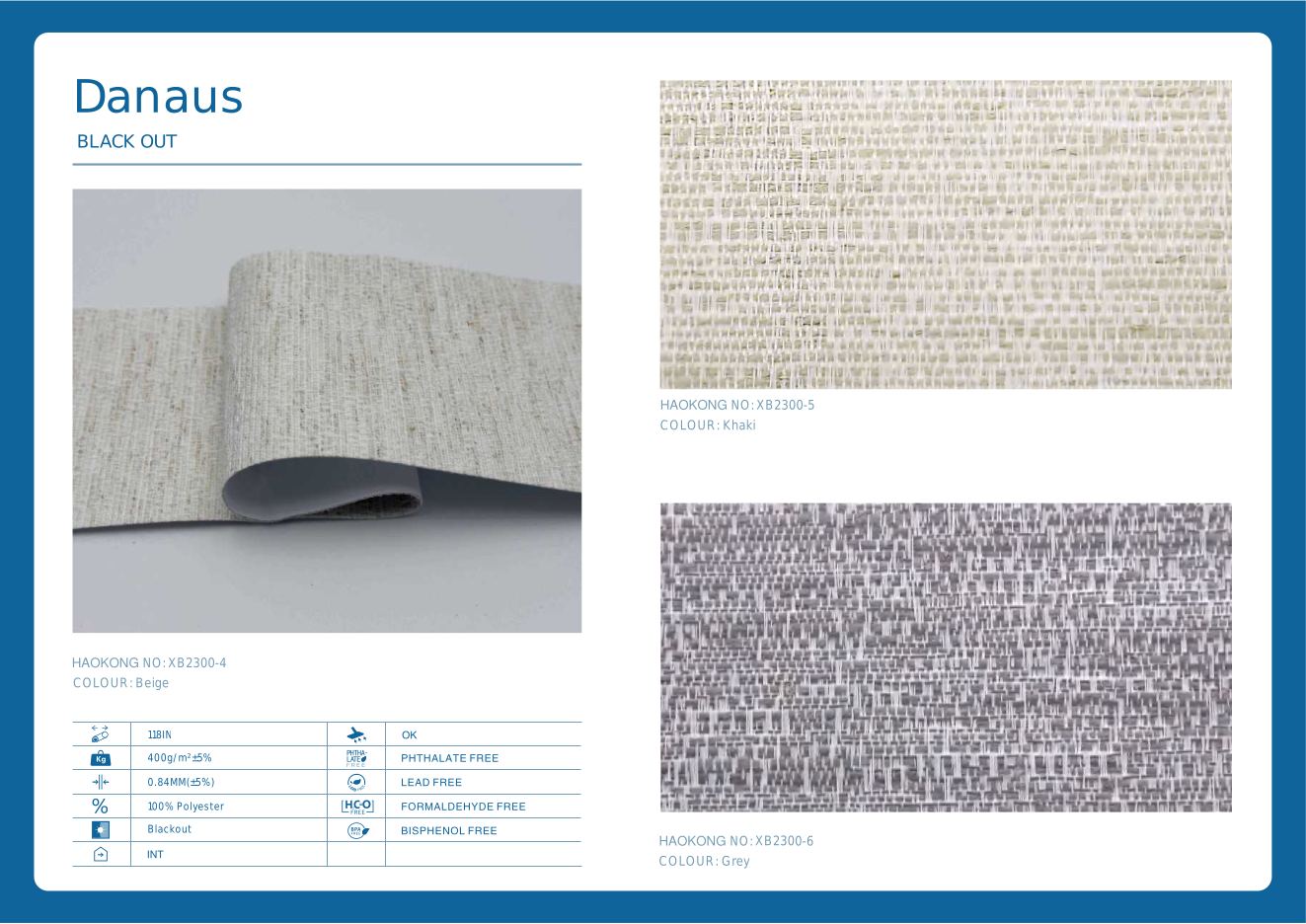 Danaus Blackout Roller supplier fabric sheet