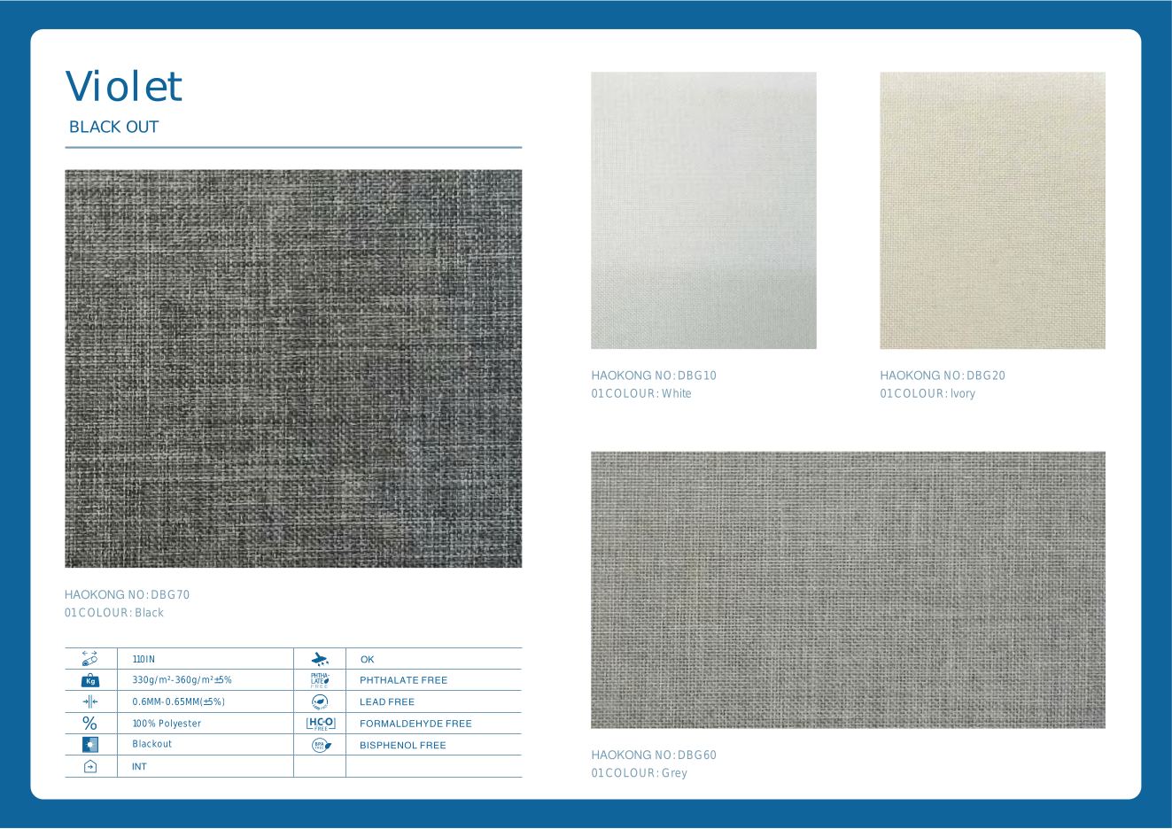 Violet Blackout Roller supplier fabric sheet